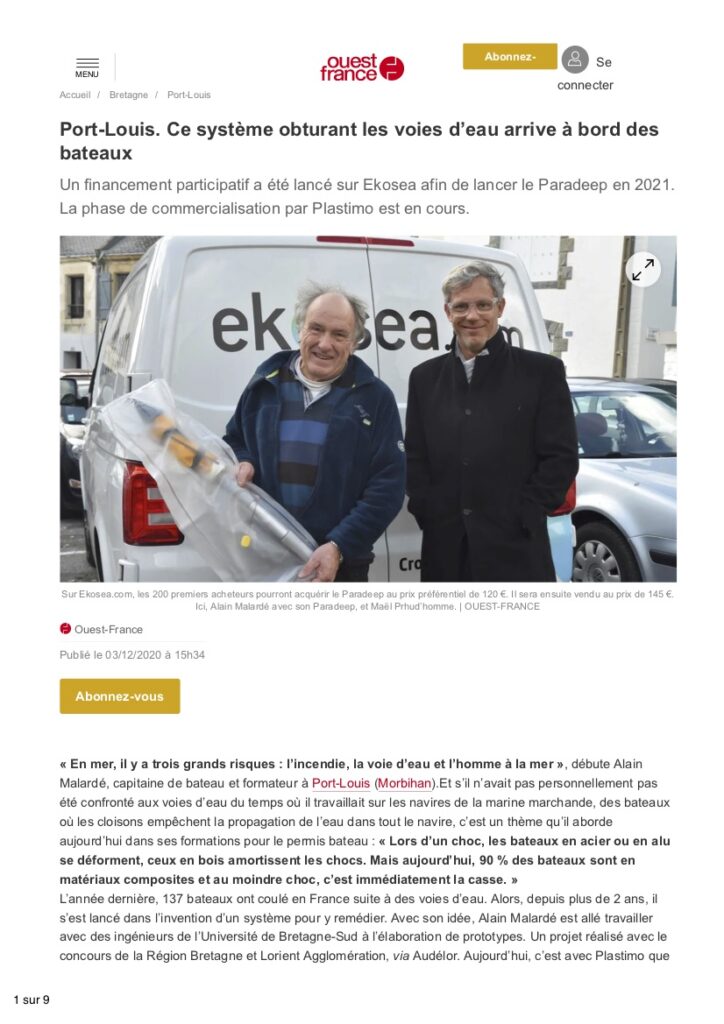 Première page de l'article